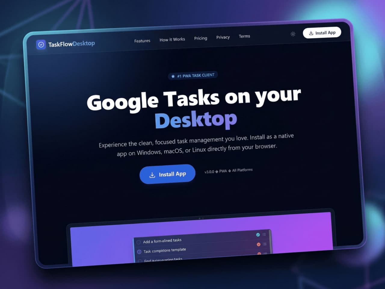 TaskFlow - Productivity Application Screenshot
