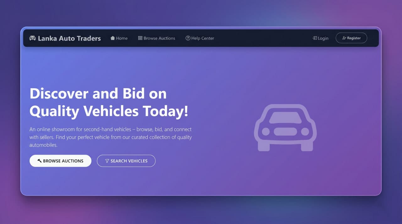 Vehicle Bidding System - Web & Real-Time Application Screenshot