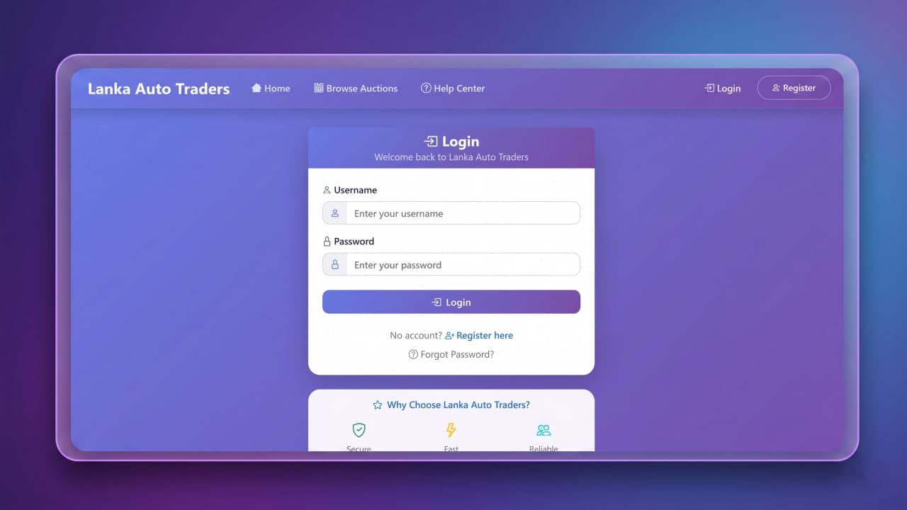 Vehicle Bidding System screenshot 2